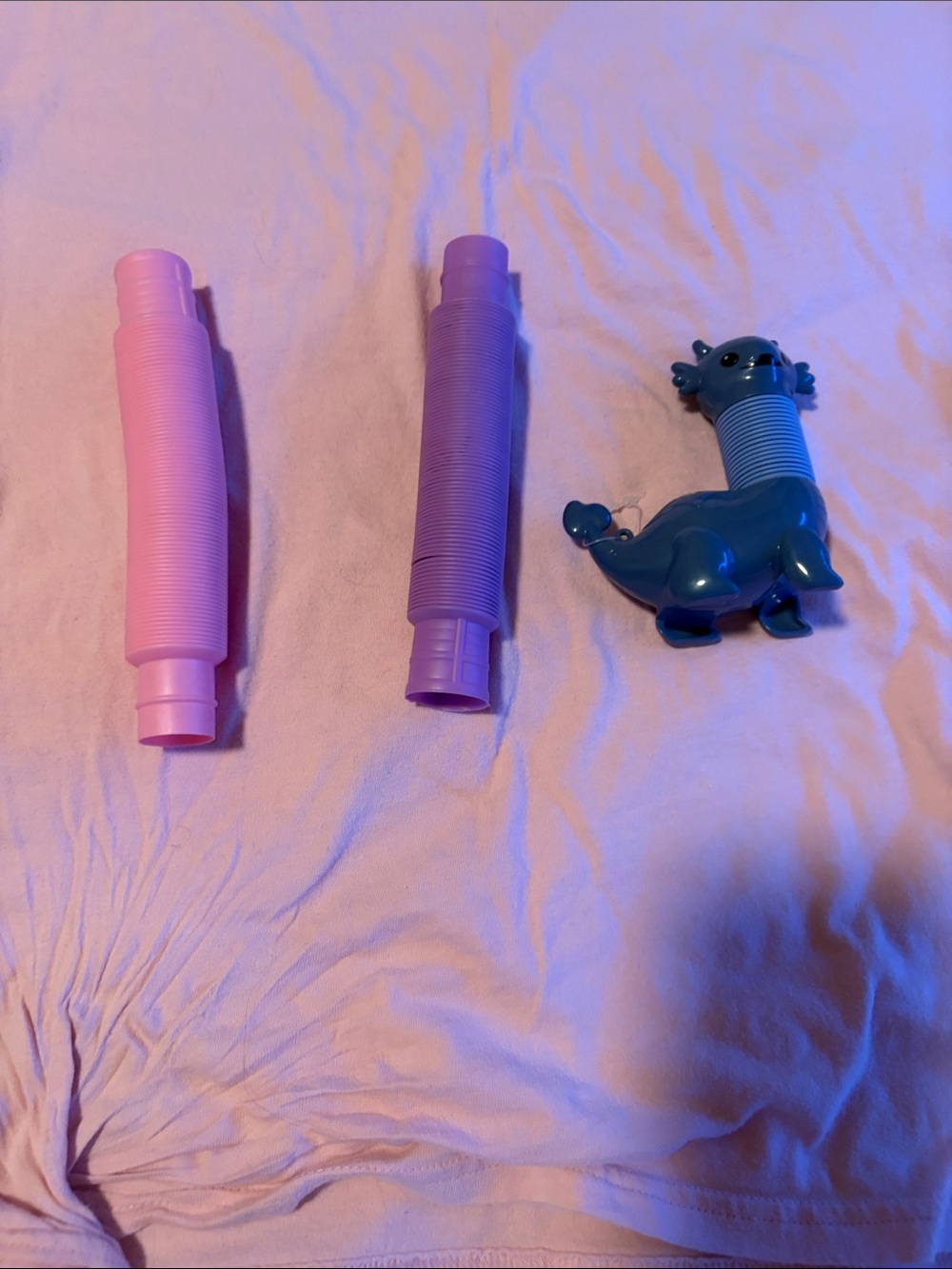 Target Kids Pink and Purple Stretchy Tubes and Blue Dino Toy